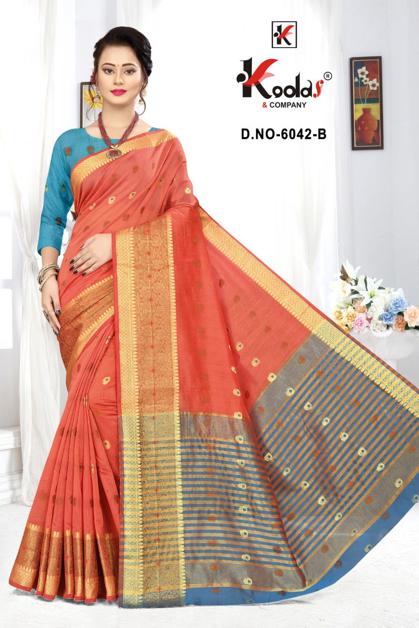 Zeenat 6042 Latest Fancy  Festive Wear  Cotton Silk Designer Saree Collection 